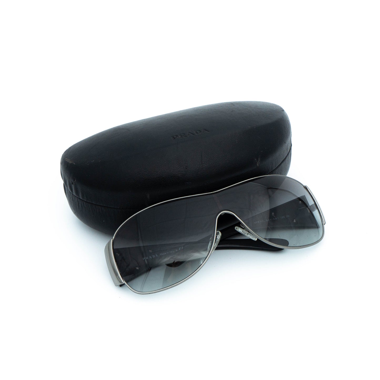 PRADA SPR57L Women Shield Mask Black Sunglasses Vintage