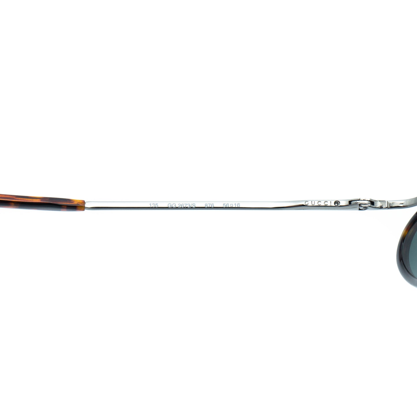 GUCCI GG 2673 Brown Tortoise Metal Oval Sunglasses Vintage