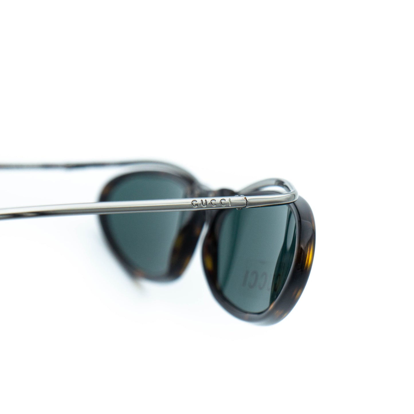 GUCCI GG 2673 Brown Tortoise Metal Oval Sunglasses Vintage