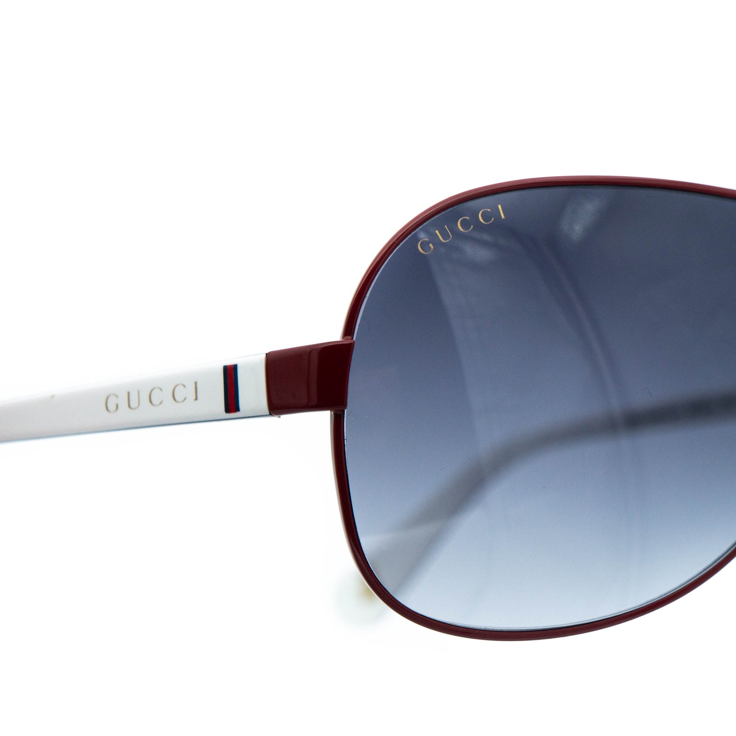 GUCCI GG 5500 Kids Aviator Shield White Sunglasses Vintage