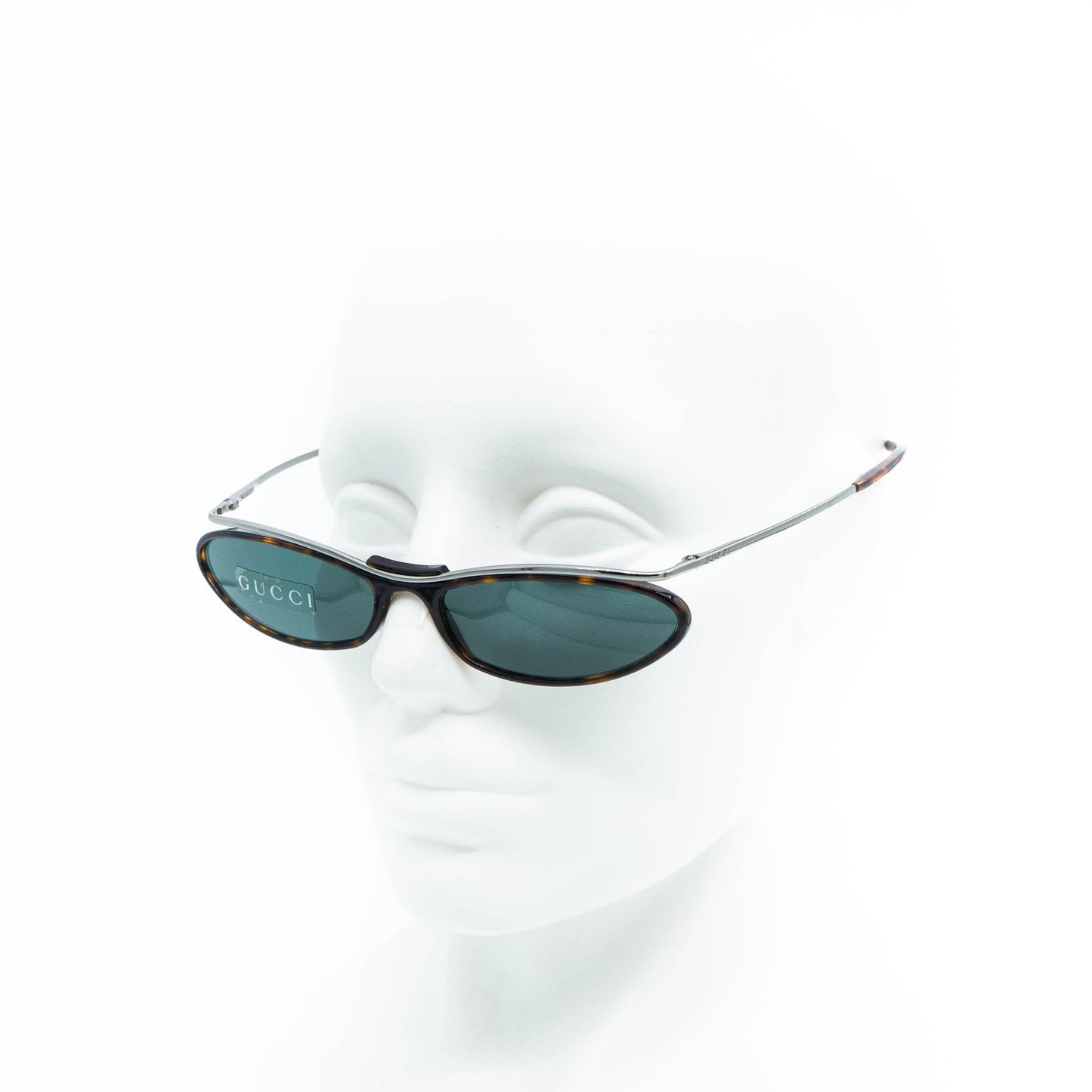 GUCCI GG 2673 Brown Tortoise Metal Oval Sunglasses Vintage