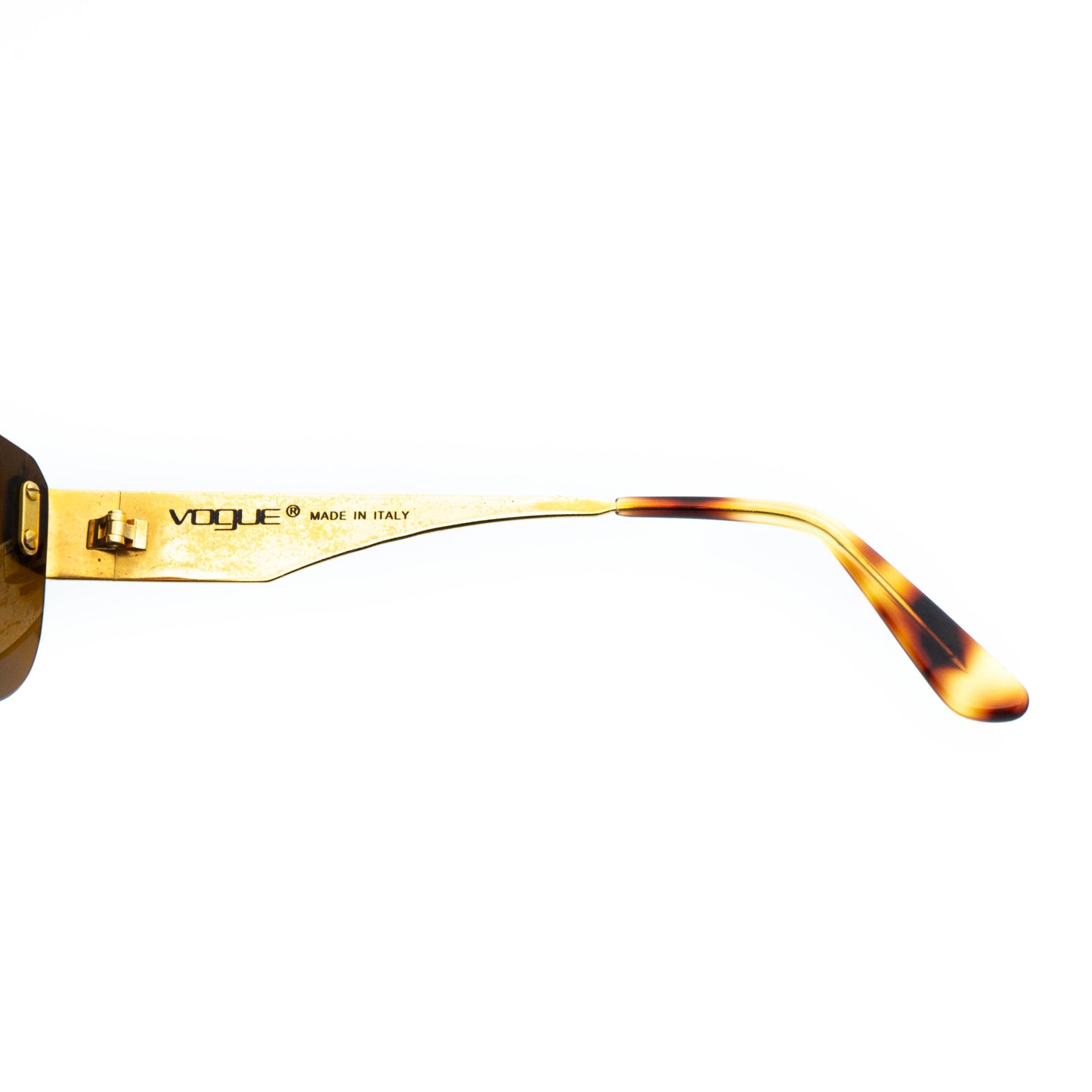 Vogue BARRY Gold Shield Rimless Sunglasses Vintage