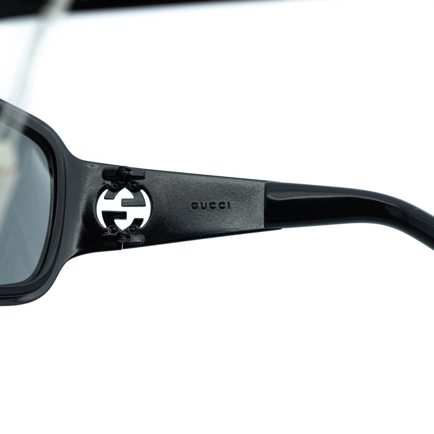 GUCCI GG 2754 Logo Black Metal Oversized Sunglasses Vintage