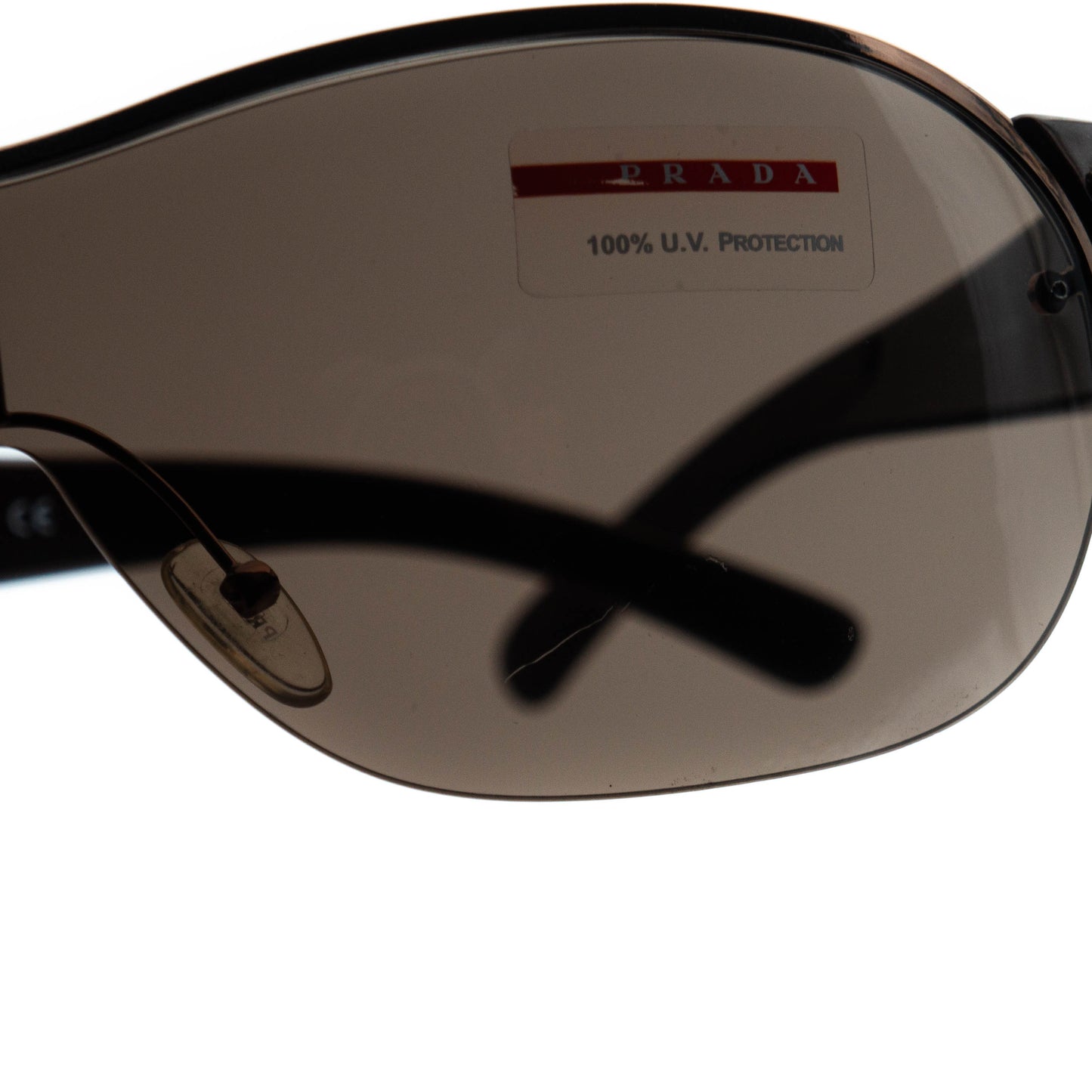 PRADA SPS 53G Brown Shield Mask Sunglasses Vintage