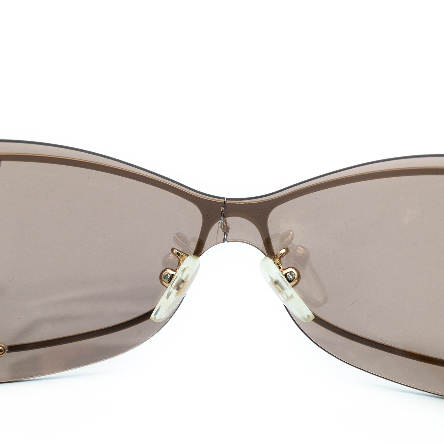 FENDI SL 7404 Gold Shield Metal Sunglasses Vintage
