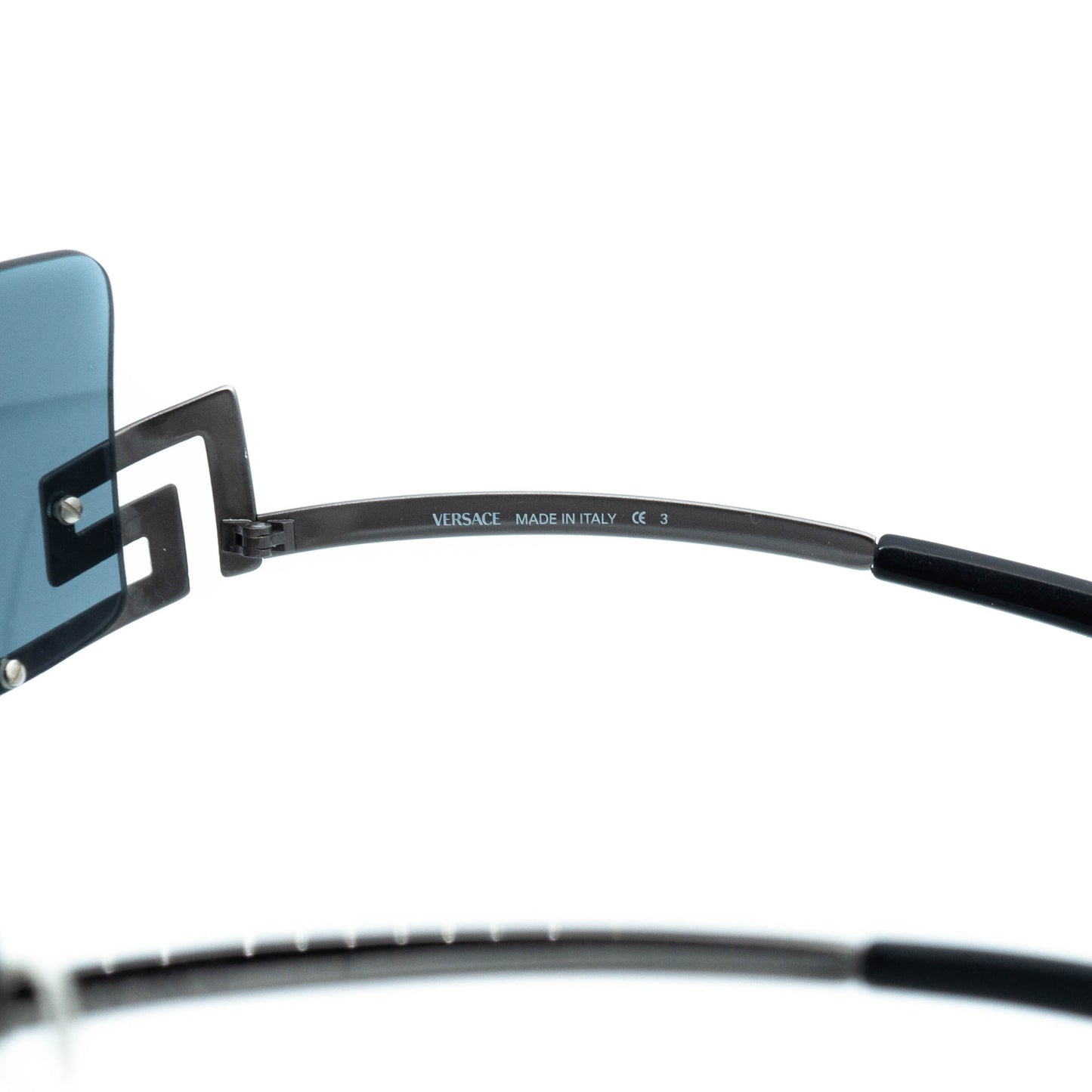 VERSACE N20 Silver Rimless Shield Sunglasses Vintage