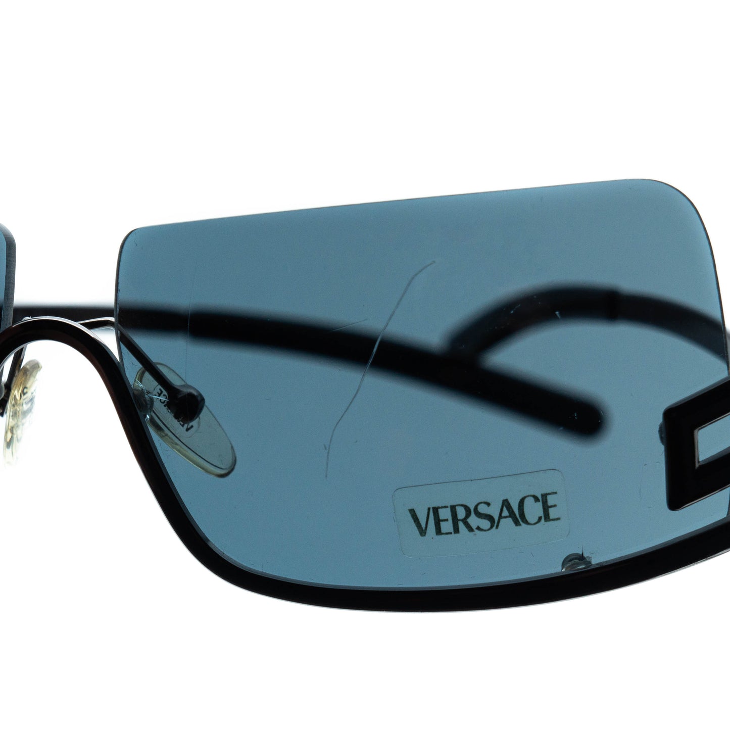 VERSACE N20 Silver Rimless Shield Sunglasses Vintage