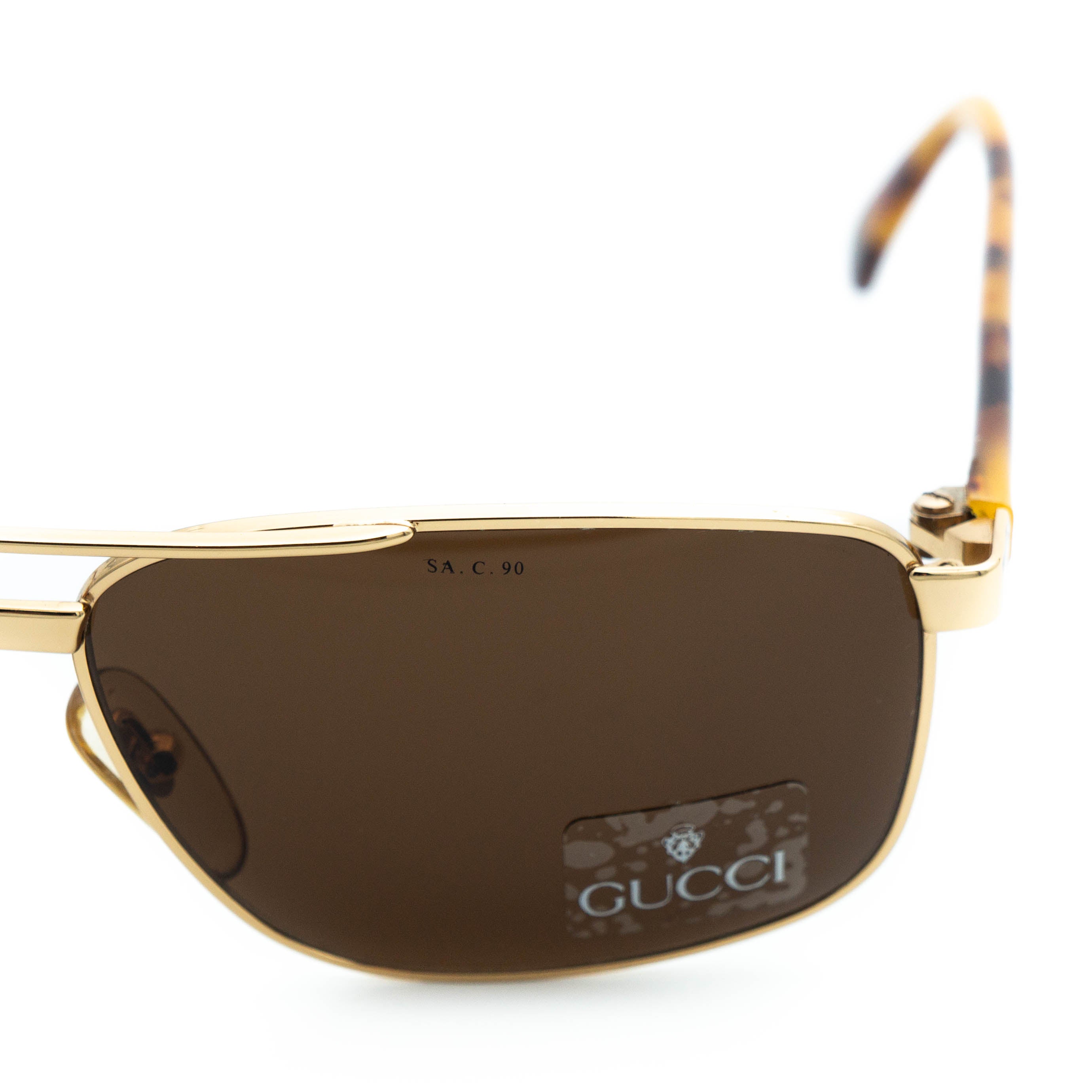 GUCCI GG 1231/S Gold Brown Tortoise Sunglasses Vintage – LAVINTA
