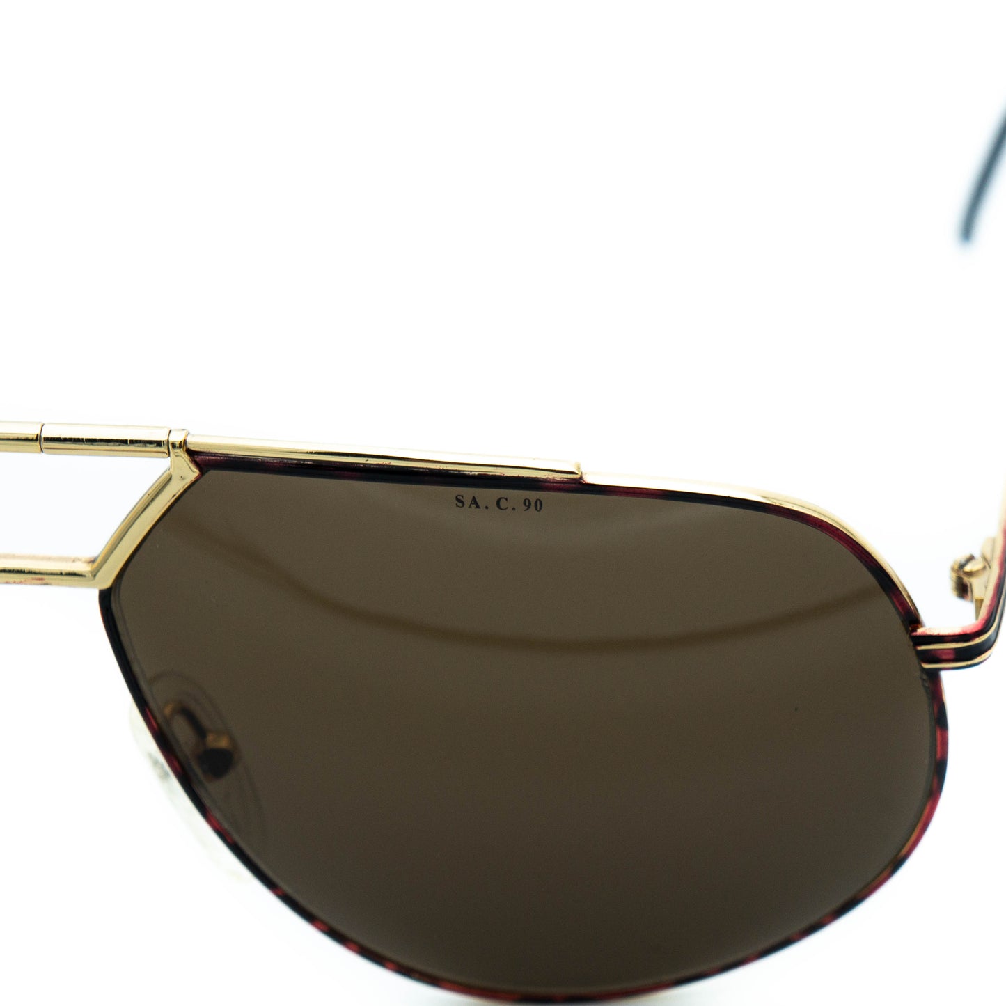 FERRARI F66/S Gold Oversized Sunglasses Vintage