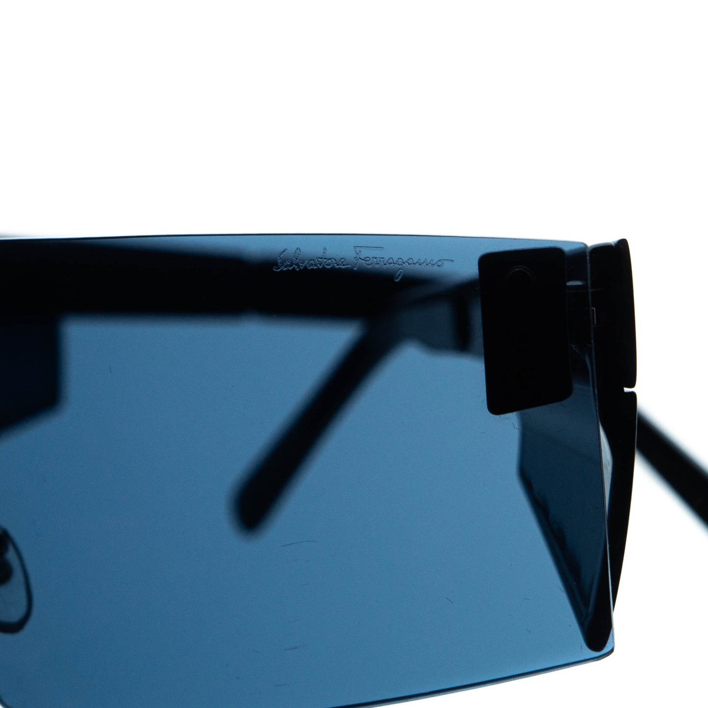 Salvatore Ferragamo 1064 Shield Mask Blue Sunglasses Vintage