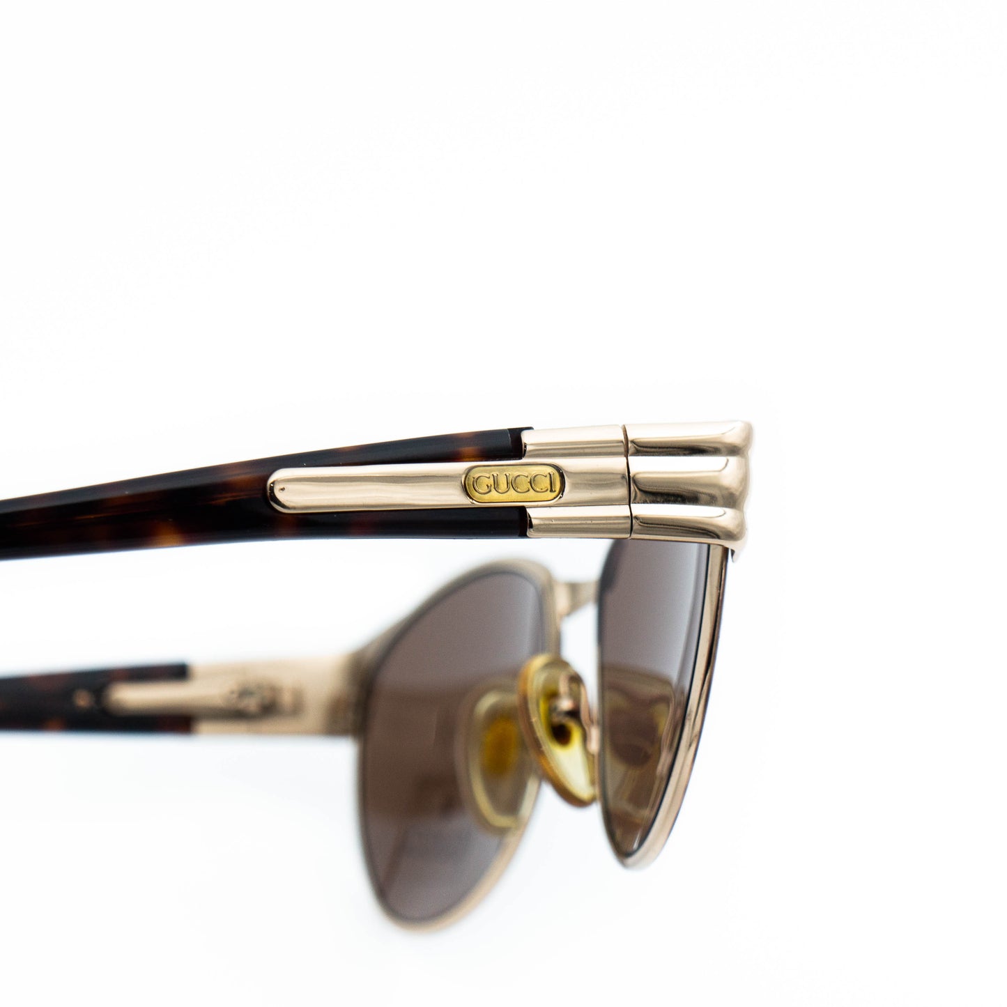 GUCCI GG 2360/S Brown Gold Oval Sunglasses Vintage