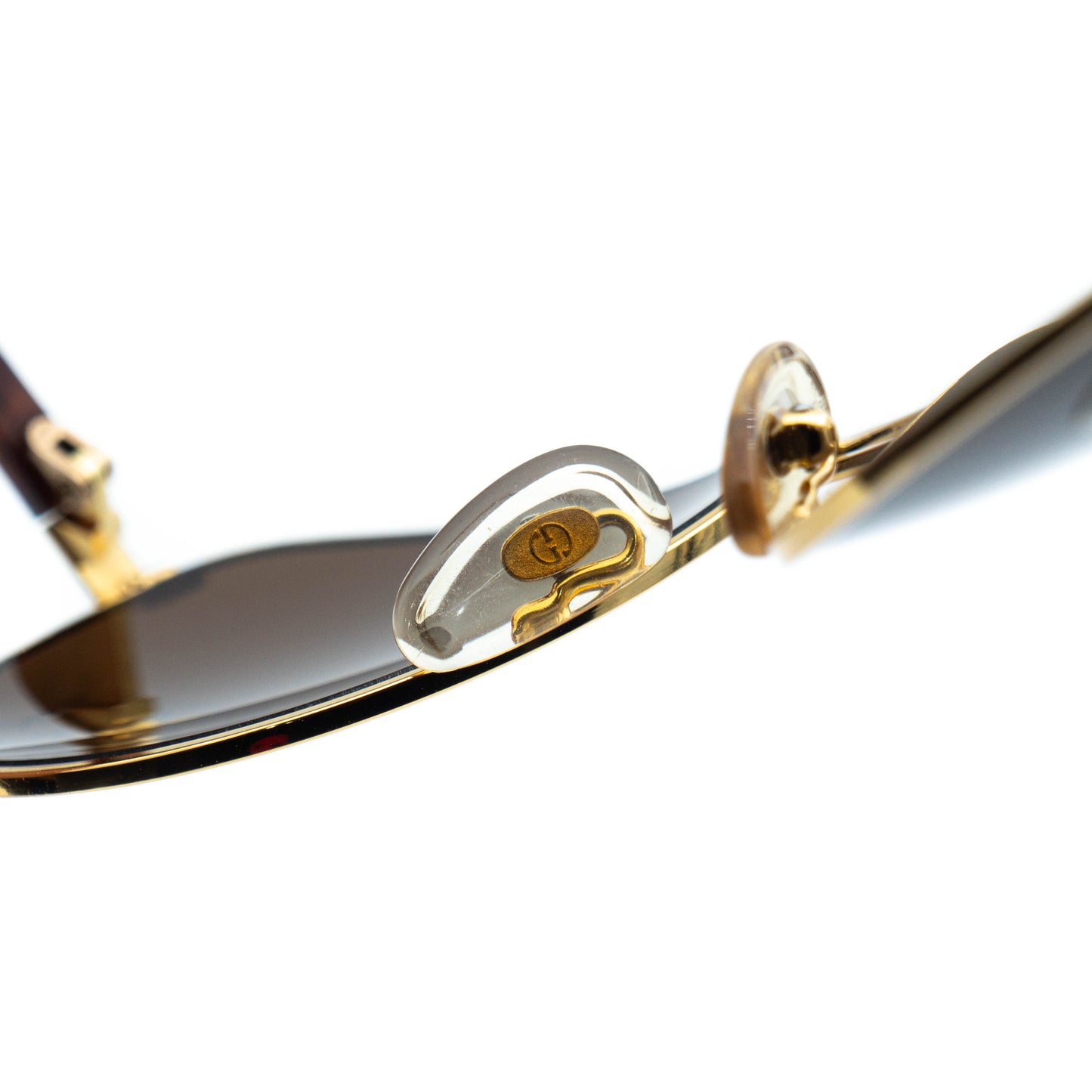 GUCCI GG 1232/S Brown Gold Aviator Sunglasses Vintage