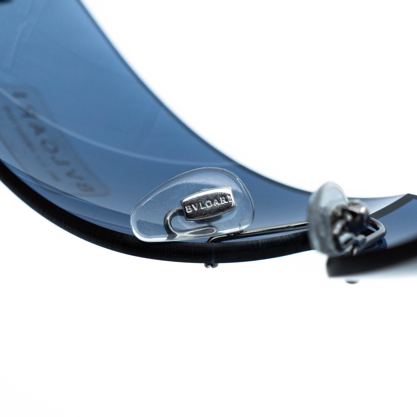 BULGARI 628 Shield Rimless Blue Sunglasses Vintage