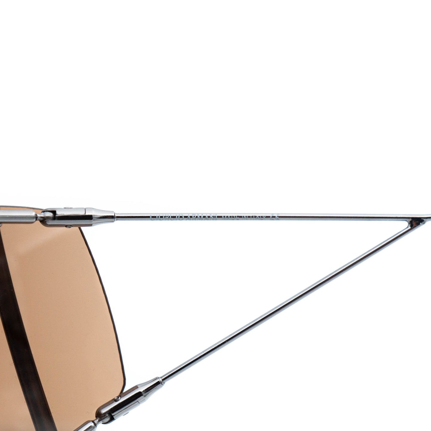 Giorgio Armani 1535 Shield Rimless Brown Sunglasses Vintage
