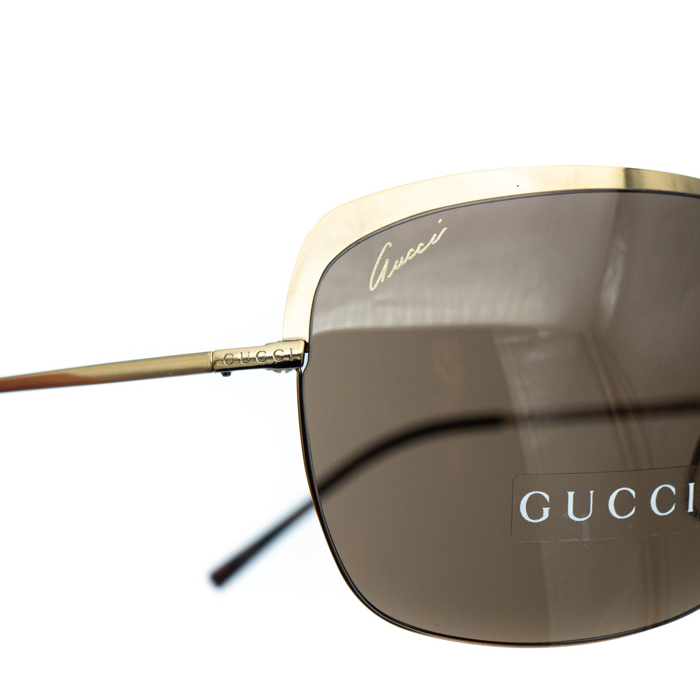 GUCCI GG 2795/S Gold Brown Metal Oversized Sunglasses Vintage