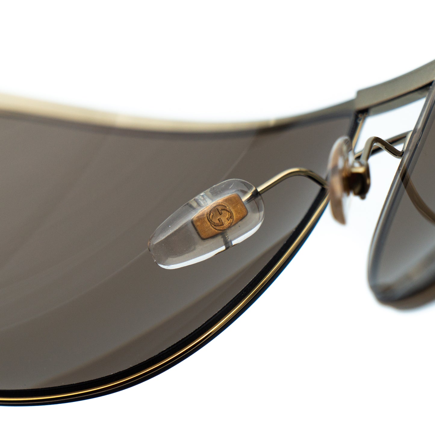 GUCCI GG 2795/S Gold Brown Metal Oversized Sunglasses Vintage