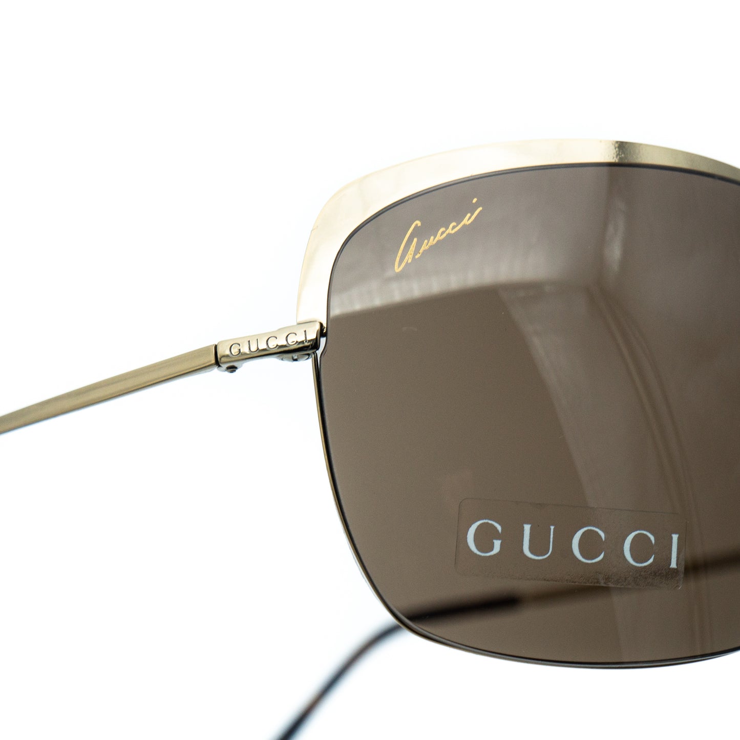 GUCCI GG 2795/S Gold Brown Metal Oversized Sunglasses Vintage
