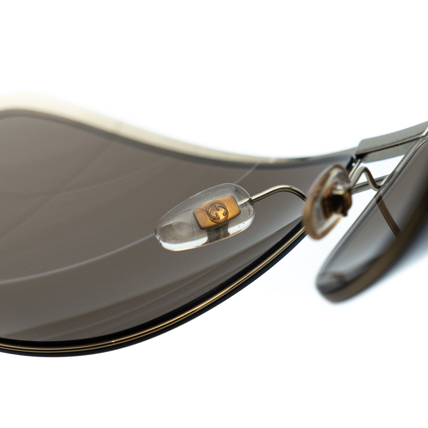 GUCCI GG 2795/S Gold Brown Metal Oversized Sunglasses Vintage