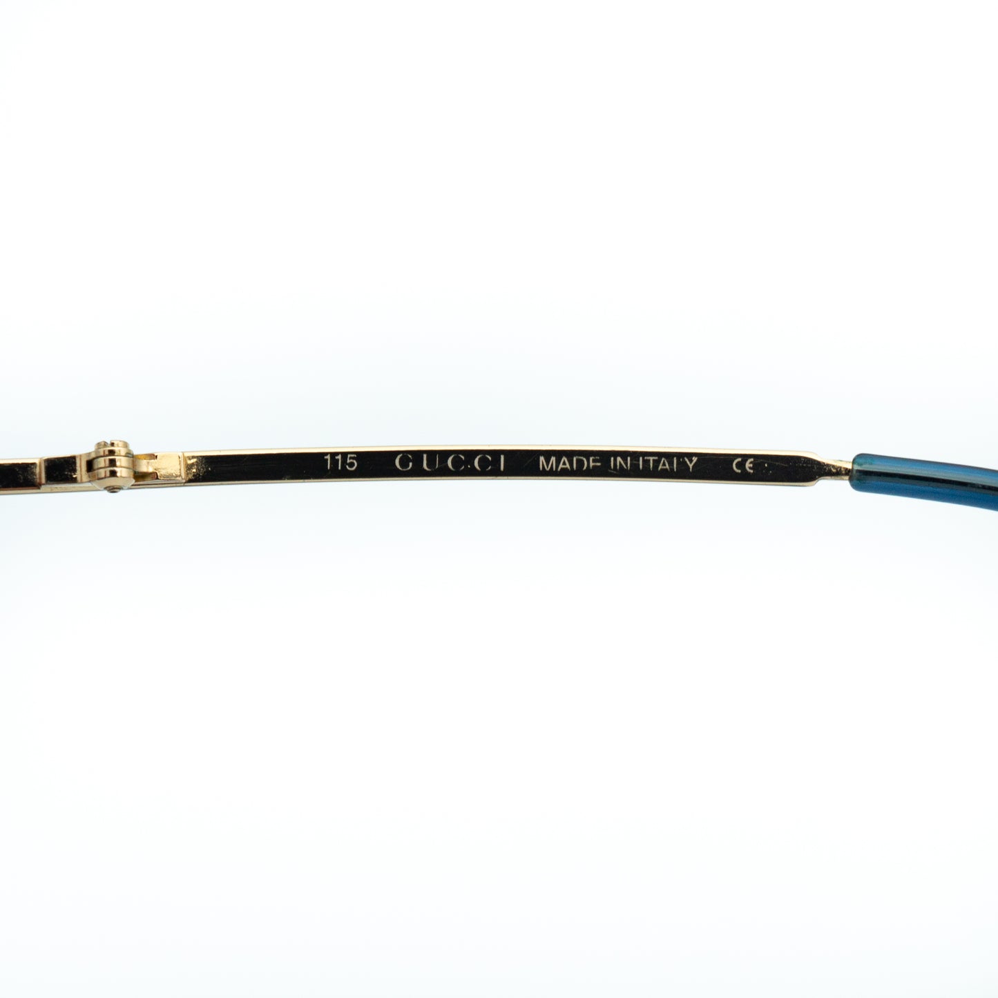 GUCCI GG 2653 Rimless Shield Blue Gold Sunglasses Vintage