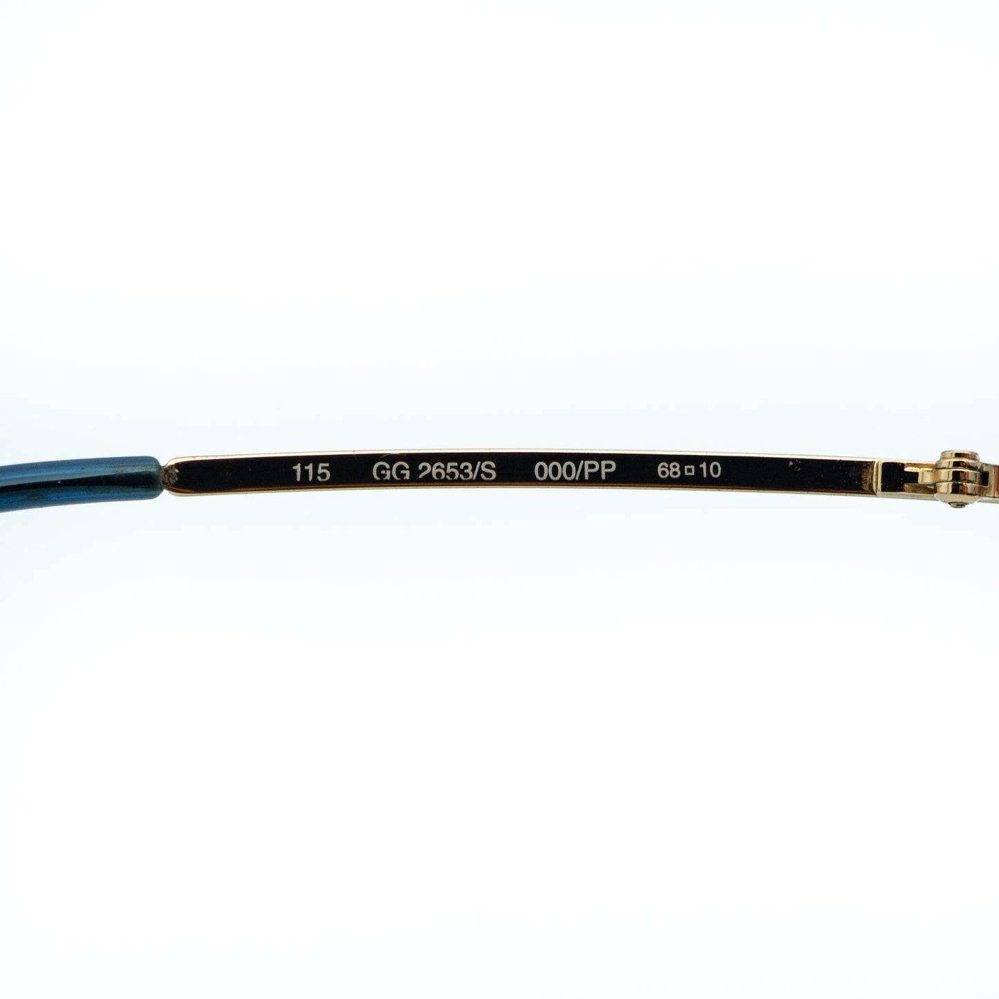 GUCCI GG 2653 Rimless Shield Blue Gold Sunglasses Vintage