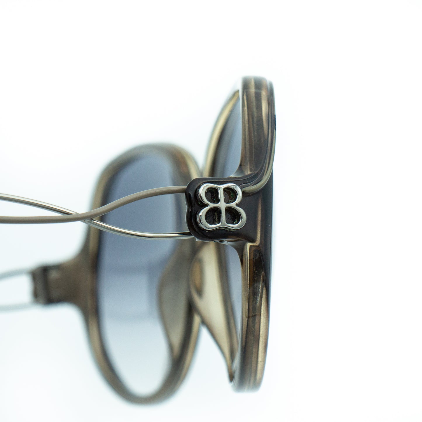 Balenciaga BAL 0069/S Silver Oversized Sunglasses Vintage