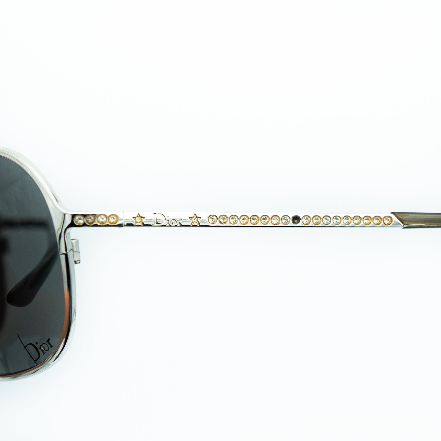 Christian Dior HARD DIOR 1 Silver Strass Sunglasses Vintage