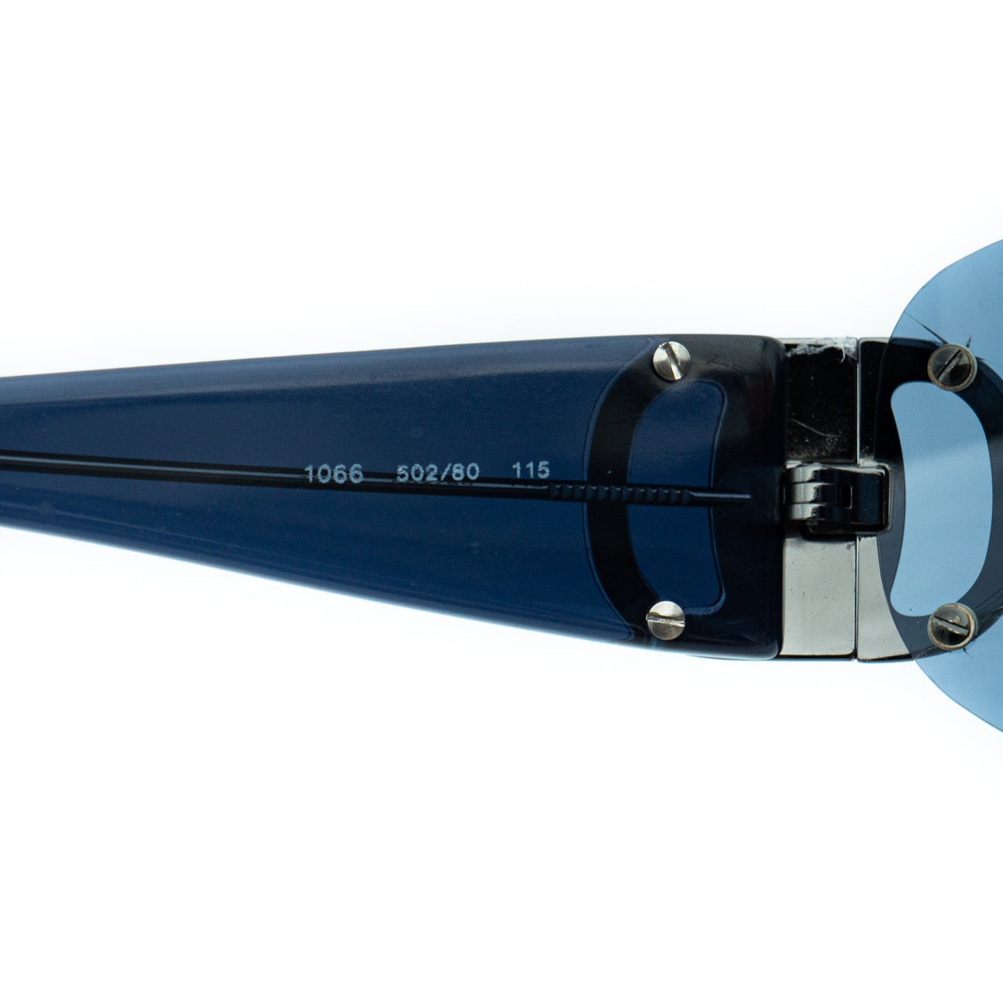 Salvatore Ferragamo 1066 Shield Rimless Blue Sunglasses Vintage