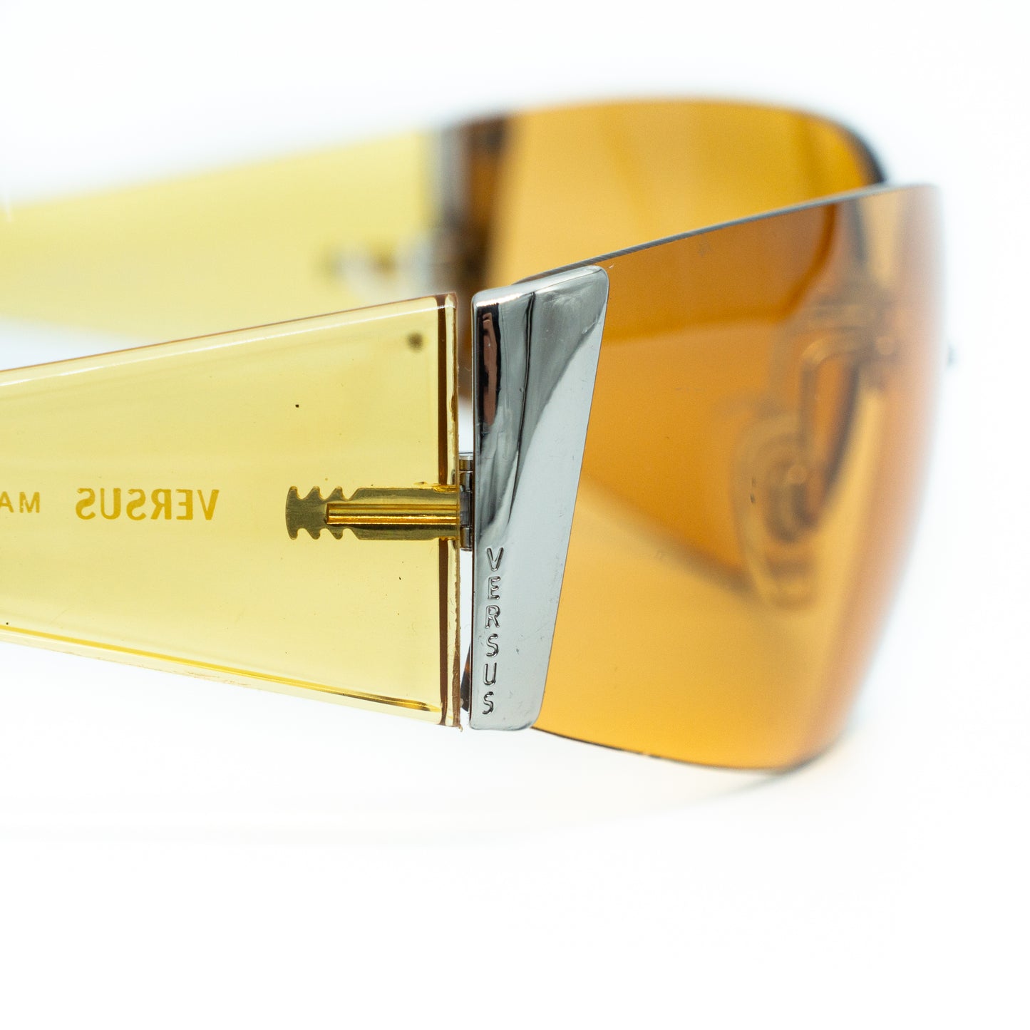 Versace Versus EW4 Orange Rimless Sunglasses Vintage