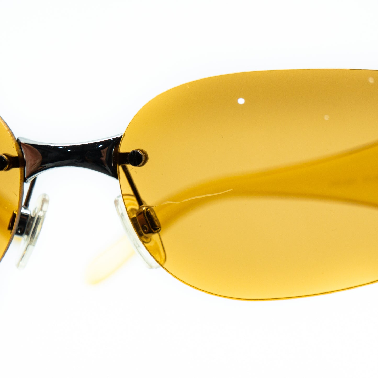 Versace Versus EW4 Orange Rimless Sunglasses Vintage