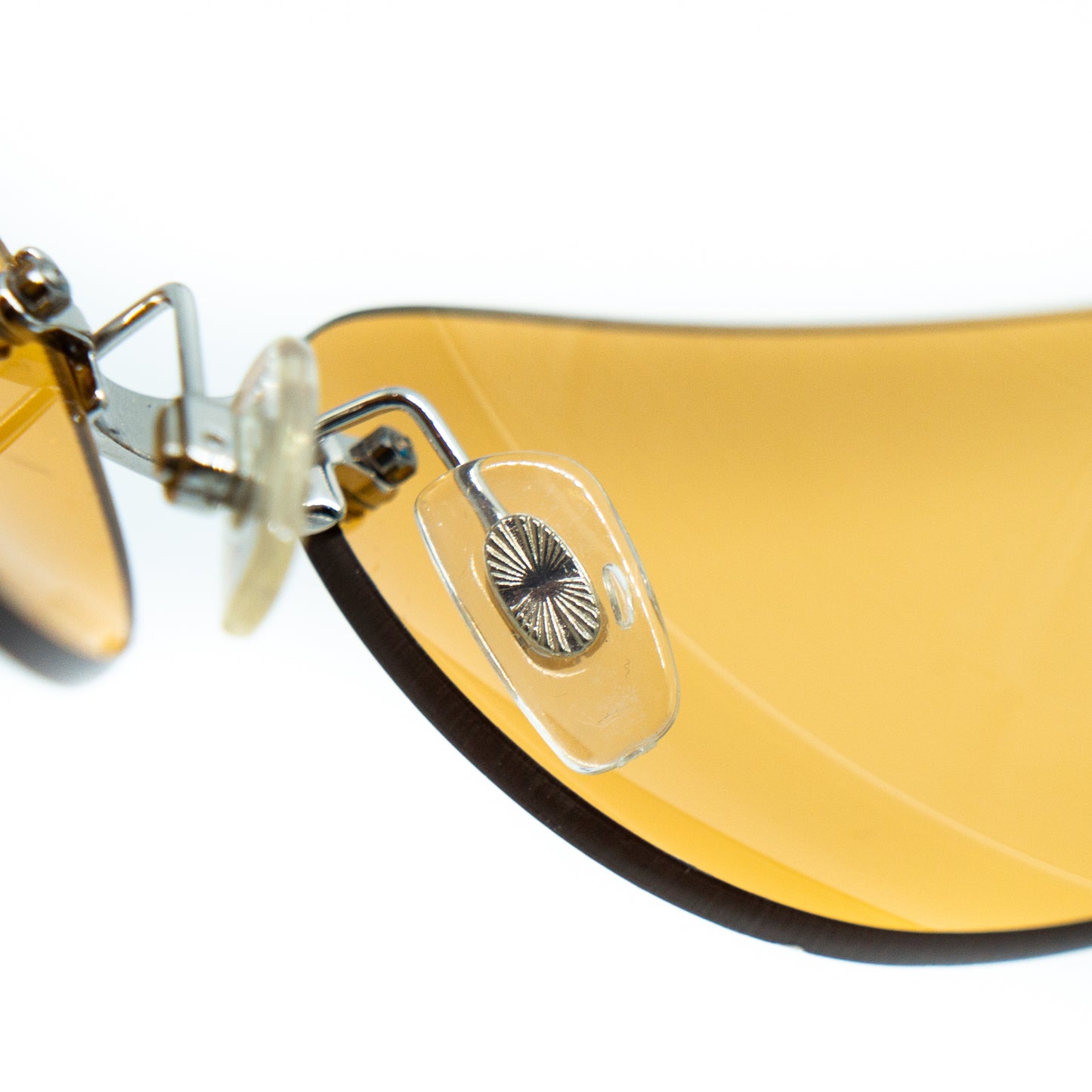 Versace Versus EW4 Orange Rimless Sunglasses Vintage
