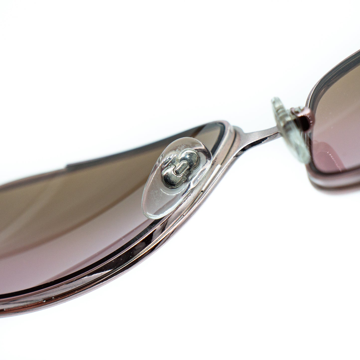 Salvatore Ferragamo 1096 Silver Oval Sunglasses Vintage