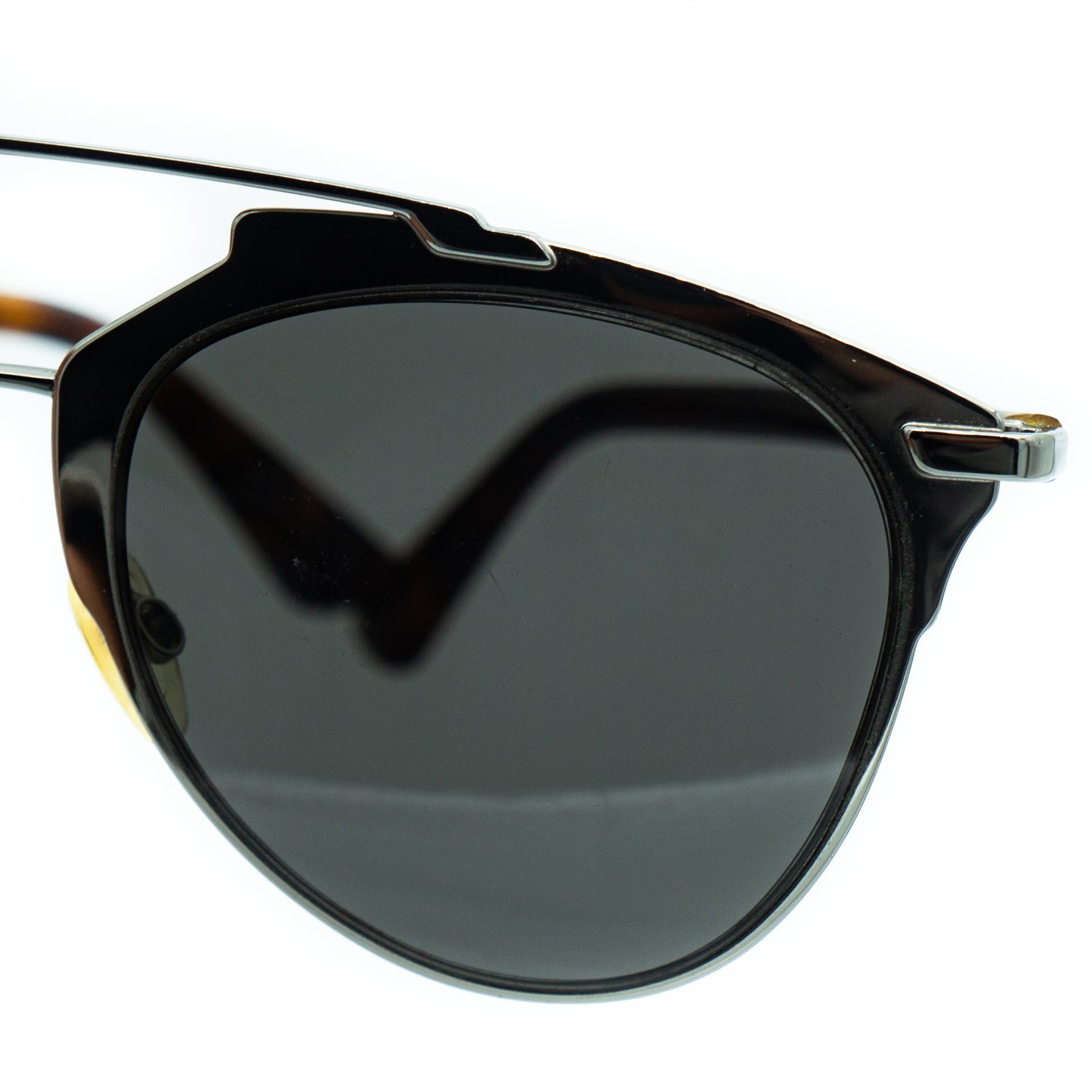 Christian Dior Reflected Brown Silver Sunglasses Vintage