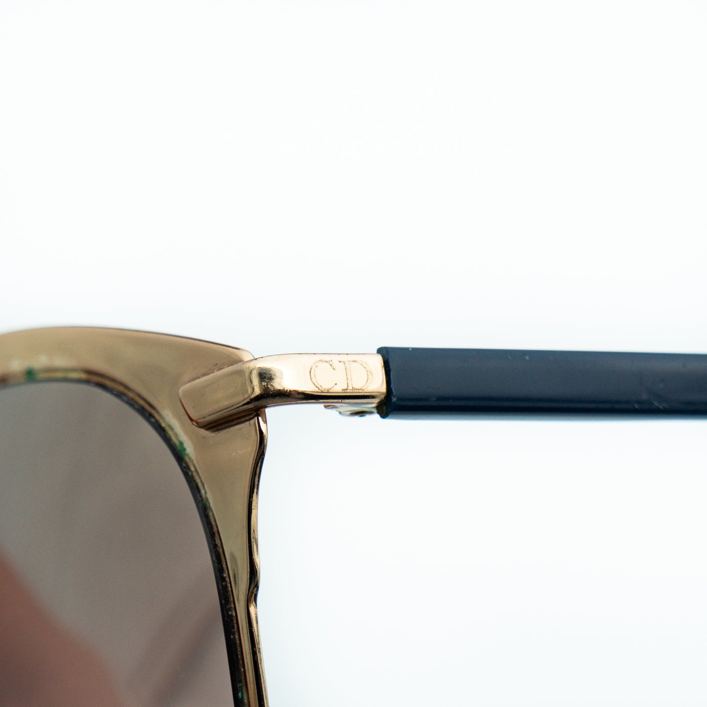 Christian Dior Reflected Blue Gold Sunglasses Vintage
