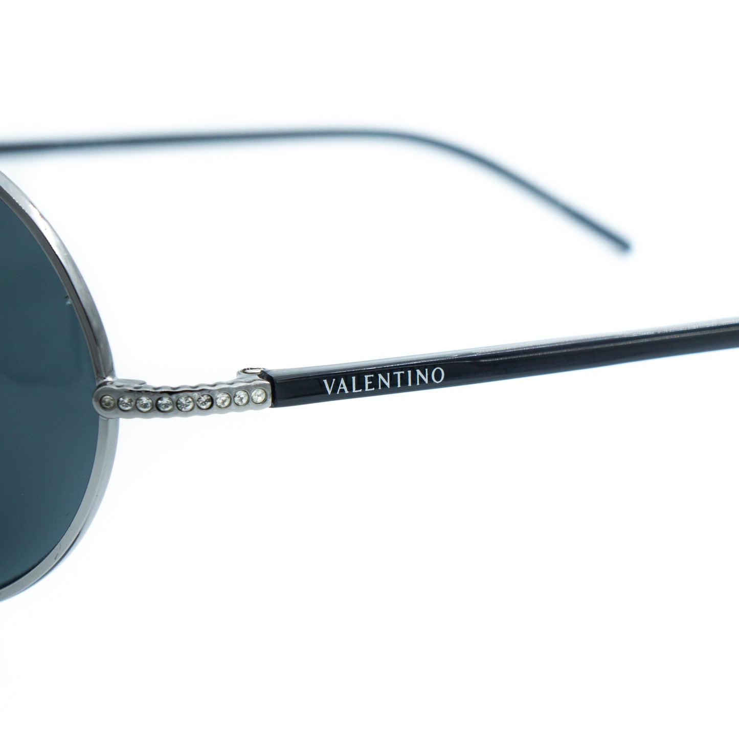 Valentino 5401/S Black Silver Aviator Mask Sunglasses Vintage