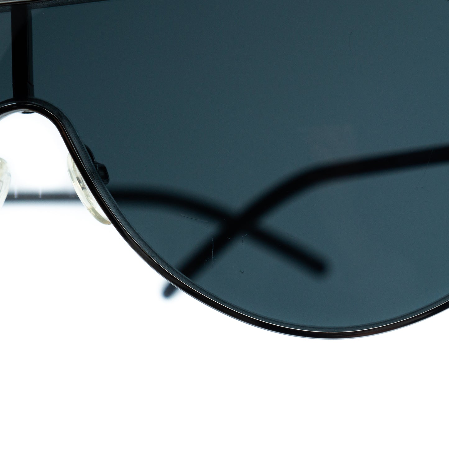 Valentino 5401/S Black Silver Aviator Mask Sunglasses Vintage