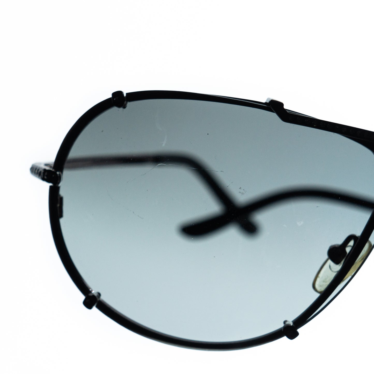 Valentino 5437/S Black Silver Aviator Mask Sunglasses Vintage