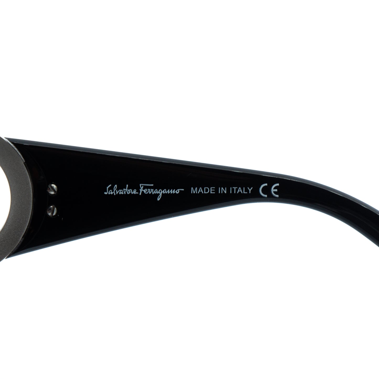 Salvatore Ferragamo 1139-B Black Shield Mask Sunglasses Vintage