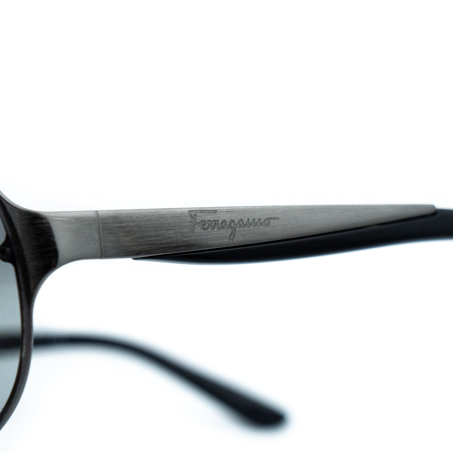 Salvatore Ferragamo 1136 Black Shield Mask Sunglasses Vintage