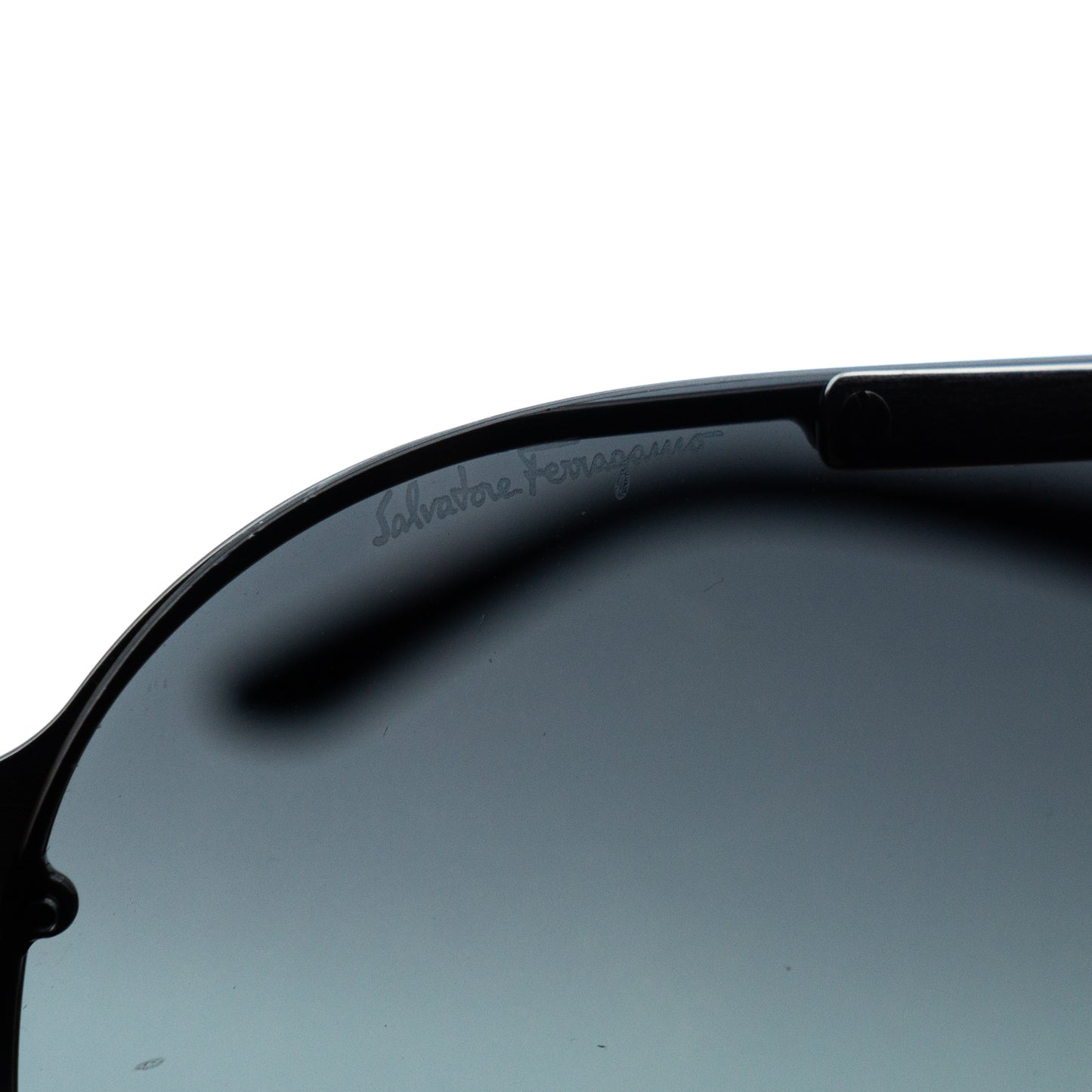 Salvatore Ferragamo 1136 Black Shield Mask Sunglasses Vintage