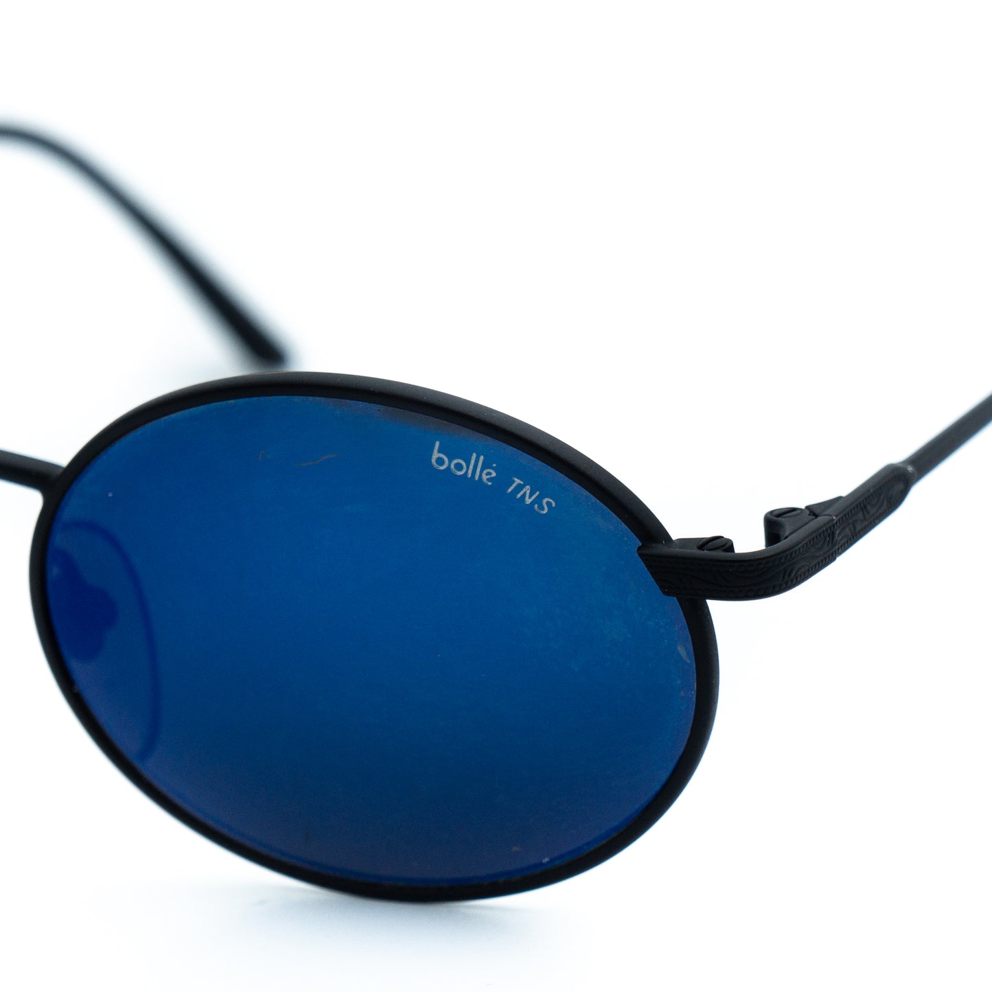 Bolle 5503 Round Black Blue Sunglasses Vintage