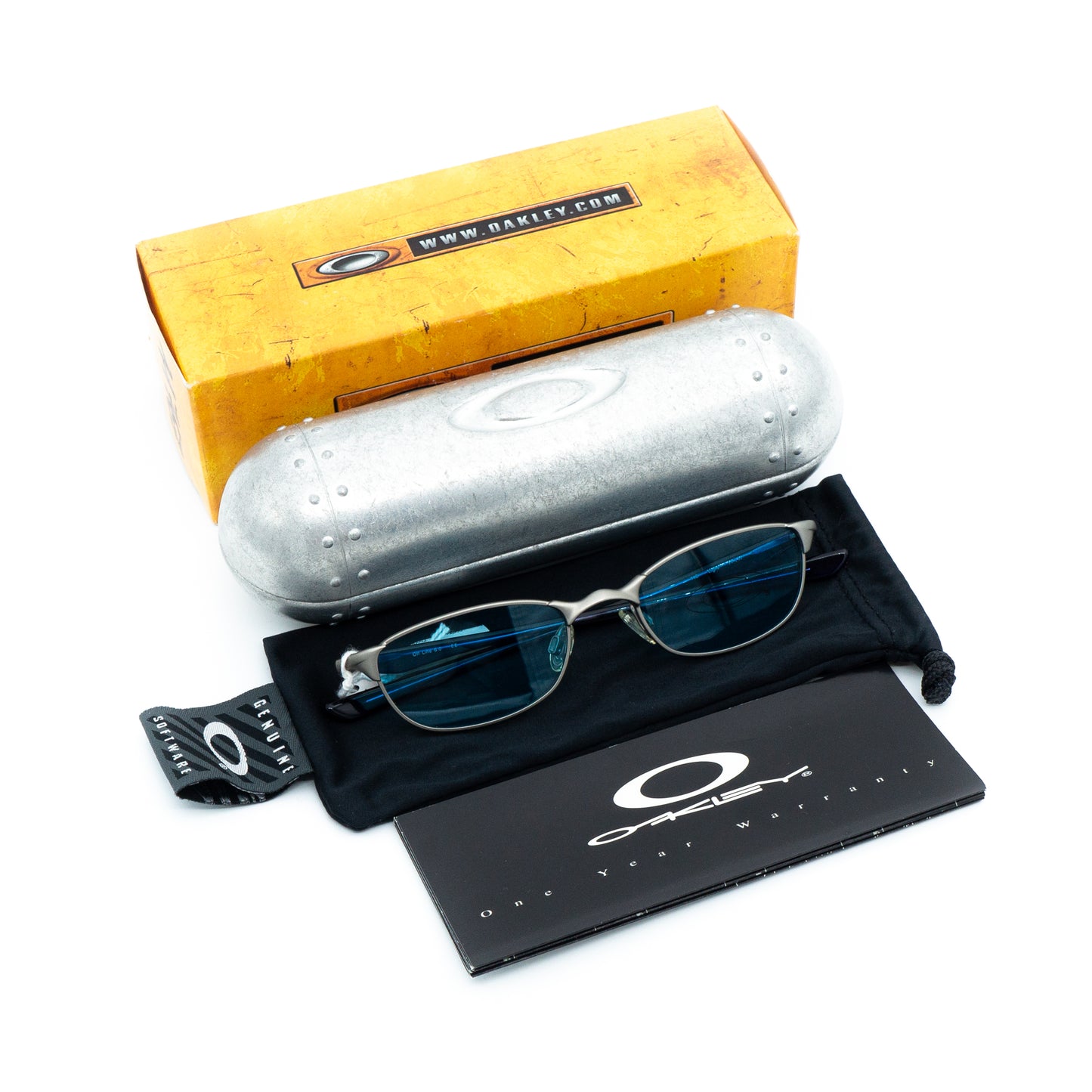 Oakley Off Line 6.0 Silver Blue Sunglasses Vintage