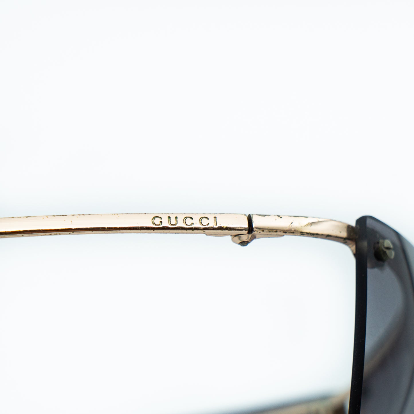 GUCCI GG 2653/S Gold Rimless Shield Sunglasses Vintage