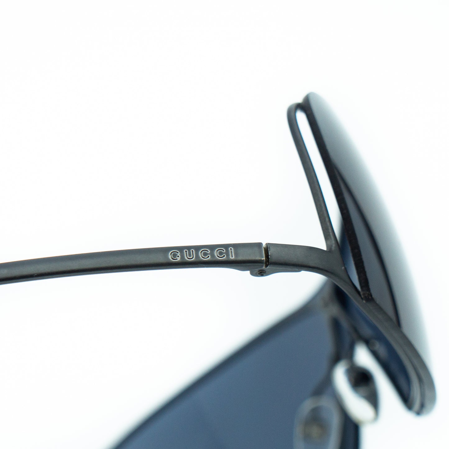 GUCCI GG 1709/S Black Shield Rimless Sunglasses Vintage