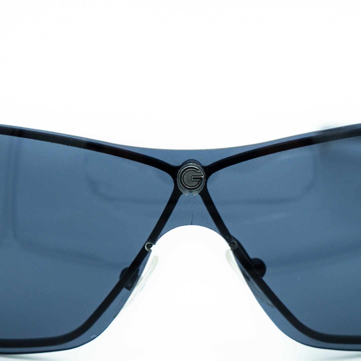 GUCCI GG 1709/S Black Shield Rimless Sunglasses Vintage