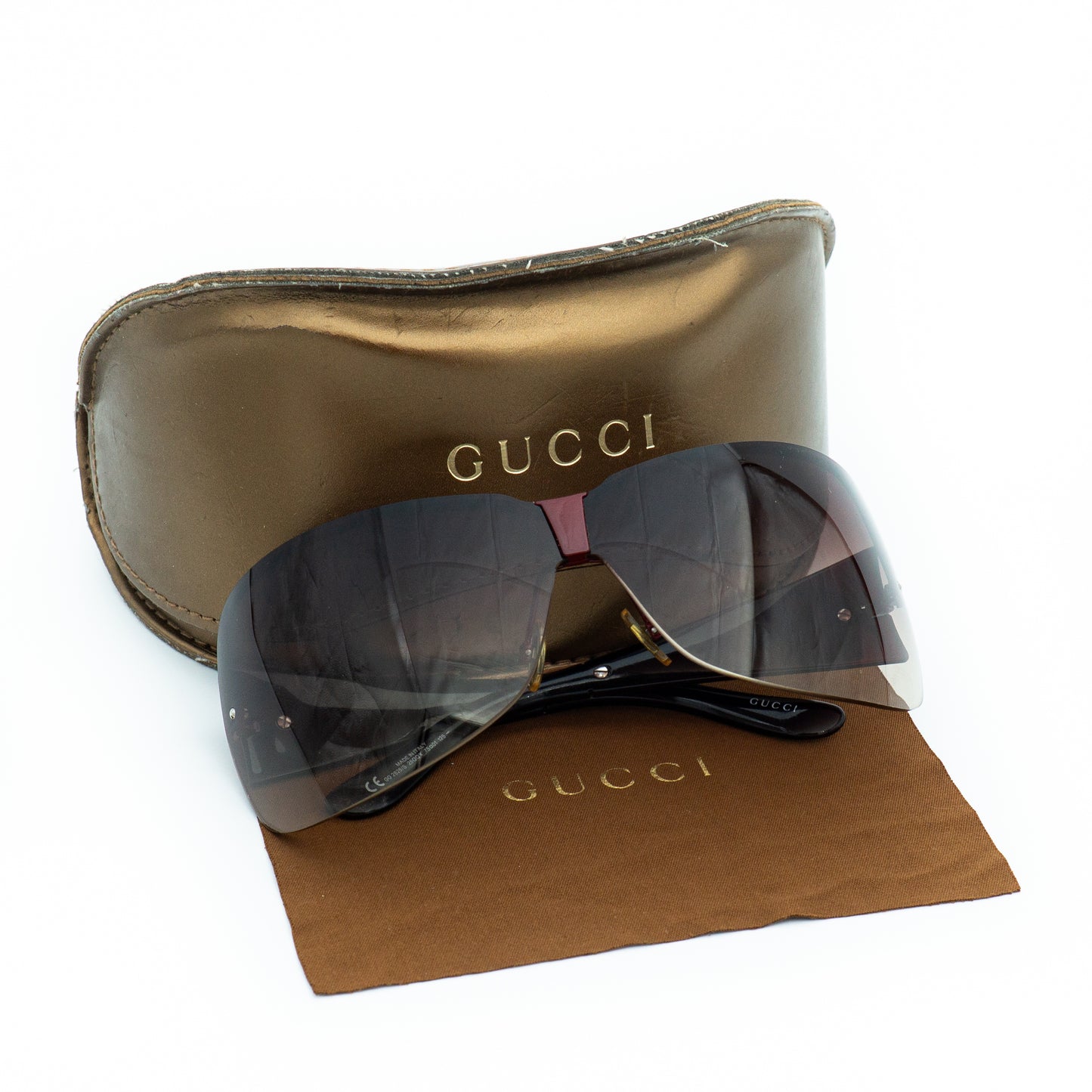 GUCCI GG 2828 Red Shield Mask Sunglasses Vintage