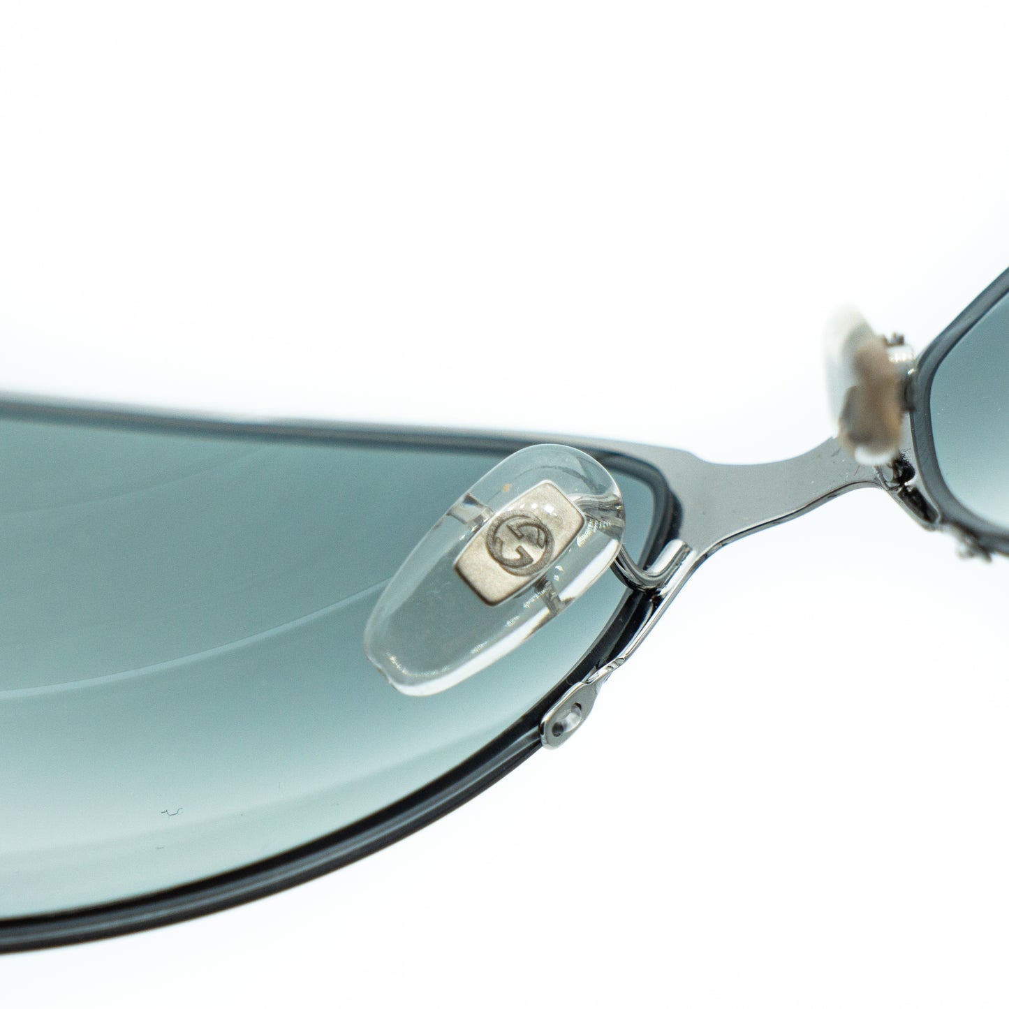 GUCCI GG 2821/F/S Black Silver Oversized Sunglasses Vintage