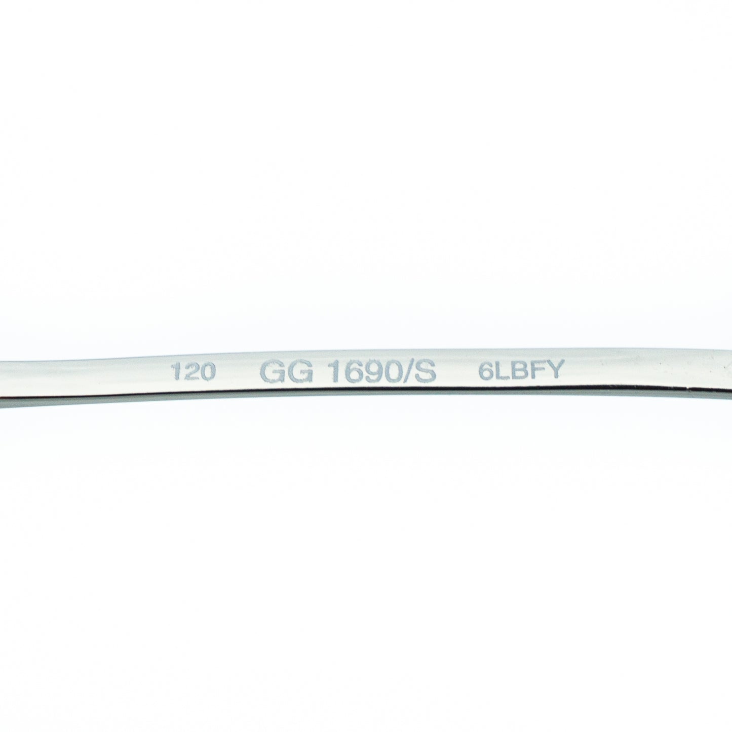 GUCCI GG 1690/S Silver Shield Rimless Sunglasses Vintage