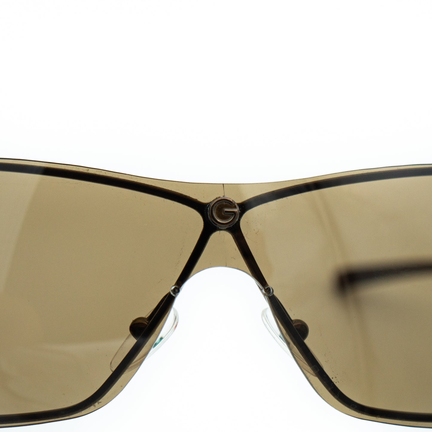 GUCCI GG 1709/S Brown Shield Rimless Sunglasses Vintage