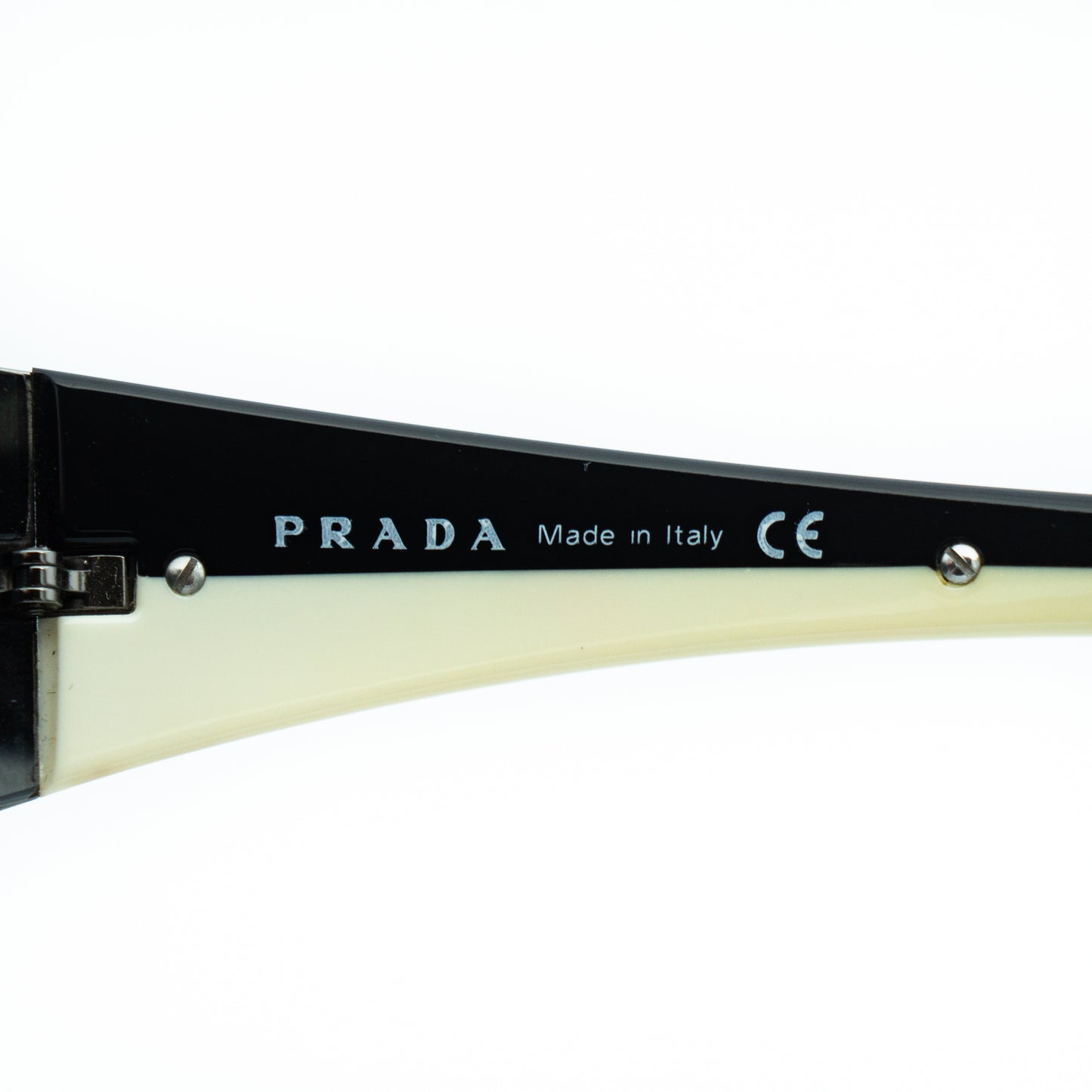 PRADA SPR54G Black Silver Shield Mask Sunglasses Vintage