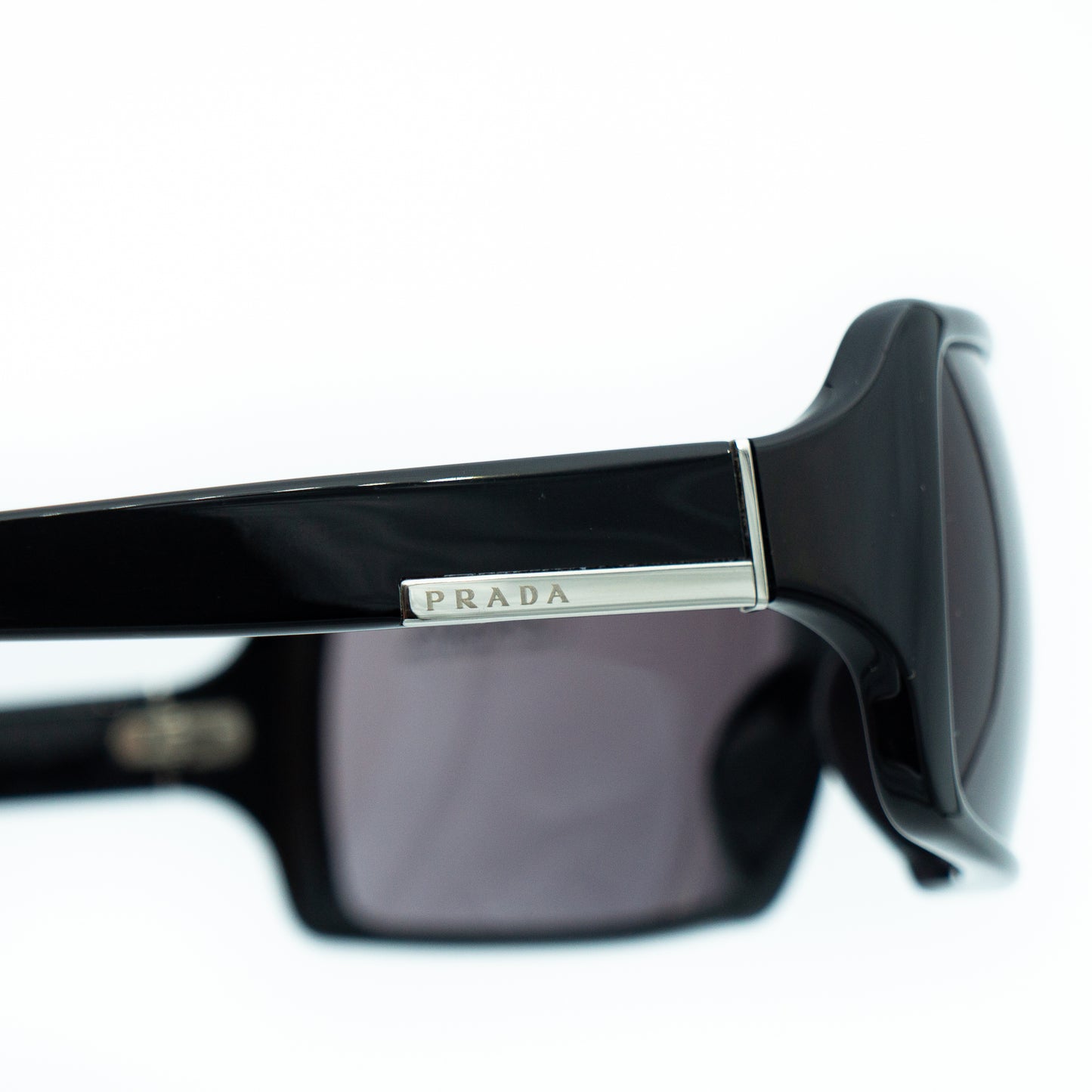 PRADA SPR24G Black Rectangle Sunglasses Vintage